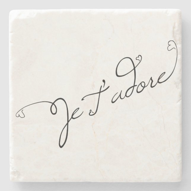Porta-copo De Pedra Je T adore (Frente)