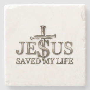 Porta-copo De Pedra Jesus Cristo Salvou Meu Presente De Vida Para Mulh
