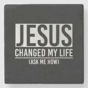 Porta-copo De Pedra Jesus Mudou A Minha Vida Pergunte-Me Como Jesus