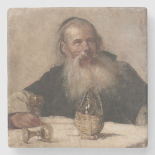 Porta-copo De Pedra Jewish Man Bebendo Wine (por Olga Boznanska)