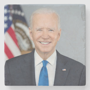 Porta-copo De Pedra Joe Biden Retrato da Casa Branca Presidencial