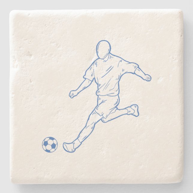 Porta-copo De Pedra jogador de futebol (Frente)