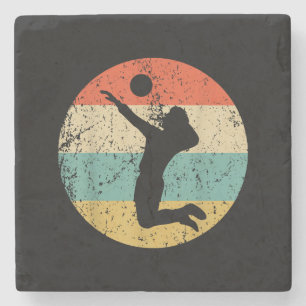 Porta-copo De Pedra Jogador de Voleibol Retro Vintage