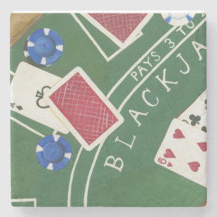 Porta-copo De Pedra Jogo de Blackjack com Chips por Chariklia Zarris