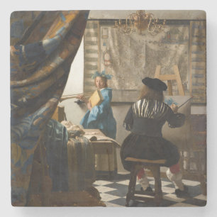 Porta-copo De Pedra Johannes Vermeer - A Alegoria da Pintura