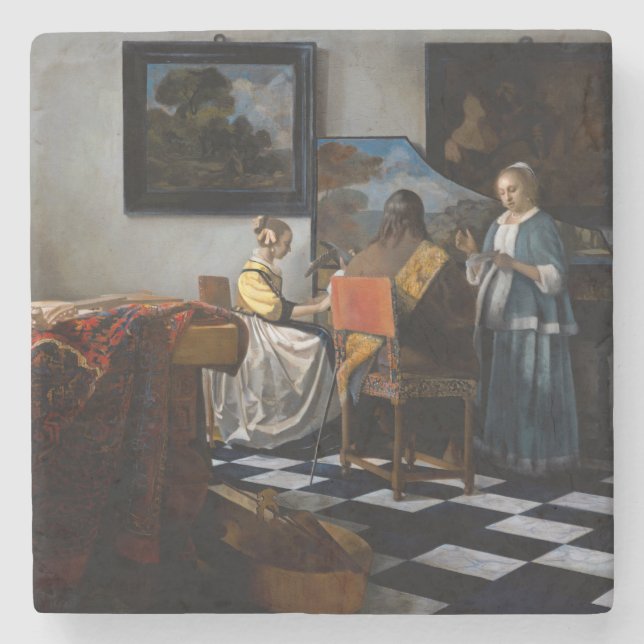 Porta-copo De Pedra Johannes Vermeer - O concerto (Frente)