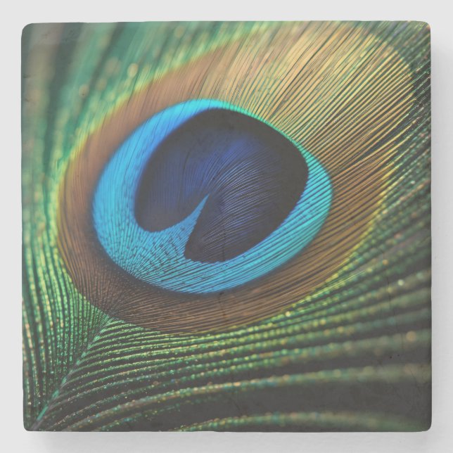 Porta-copo De Pedra Joia de Peacock (Frente)