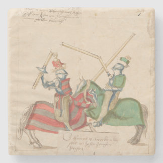 Porta-copo De Pedra Jousting Knights