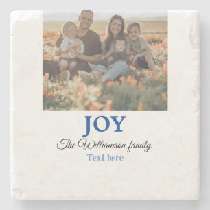 Porta-copo De Pedra Joy christmas adiciona nome de família presentes d