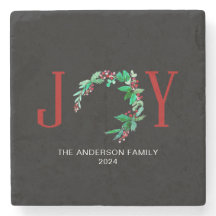 Joy Christmas Half Wreath Holiday Watercolor