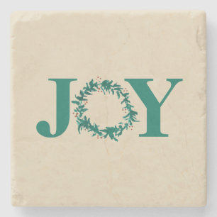 Porta-copo De Pedra Joy Christmas Wreath com Berries