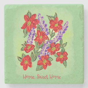 Porta-copo De Pedra Joyful, Do Buquê Floral Do Coração 