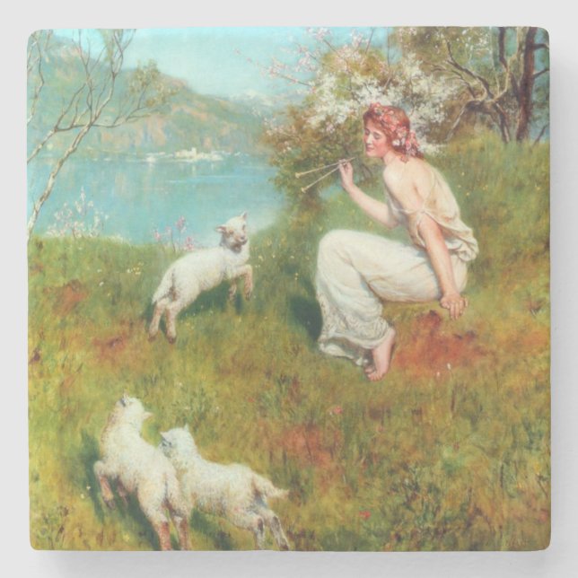 Porta-copo De Pedra Joys of Primavera (por John Collier) (Frente)
