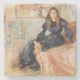 Porta-copo De Pedra Julie Manet e o seu Cachorro de Pet Greyhound