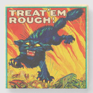 Porta-copo De Pedra Juntar Gato Preto de Corpo de Tanque