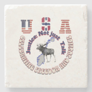 Porta-copo De Pedra Justiça Não Apenas Fala