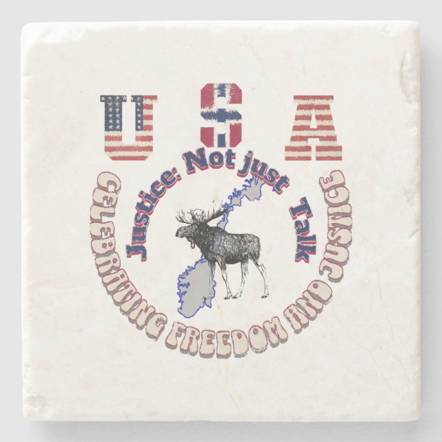 Porta-copo De Pedra Justiça Não Apenas Fala (Frente)