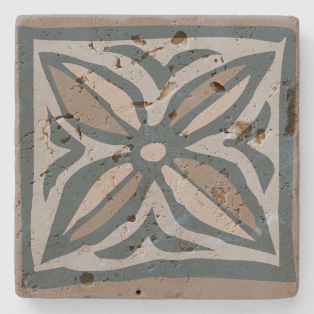 Porta-copo De Pedra Kalakaua Hawaiian Tropical Tapa KL302 (Frente)