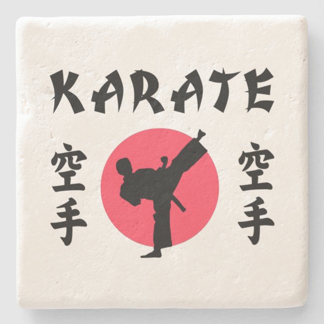 Porta-copo De Pedra Karate Sol Nascente  (Frente)