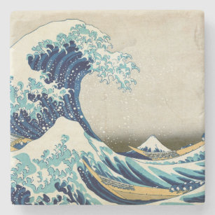 Porta-copo De Pedra Katsushika Hokusai - A onda do Excelente de Kanaga