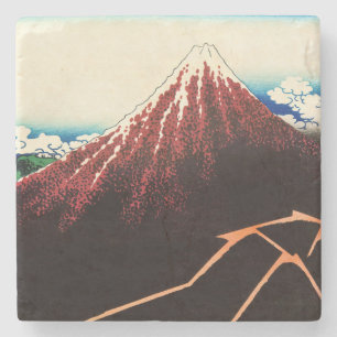 Porta-copo De Pedra Katsushika Hokusai - Relâmpagos abaixo do cume