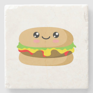 Porta-copo De Pedra Kawaii Burger