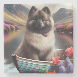 Porta-copo De Pedra Keeshond em um remo: Uma aventura cêntrica