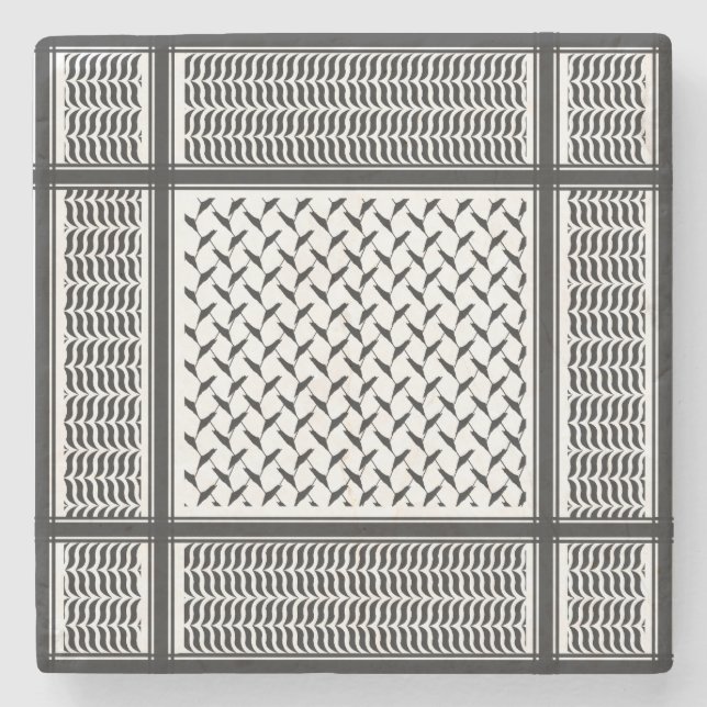 Porta-copo De Pedra keffiyeh palestino (Frente)