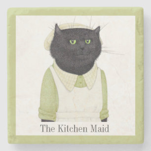 Porta-copo De Pedra KITCHEN MAID CAT Marble Stone Porta copos + Texto