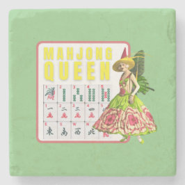 Porta-copo De Pedra Kitschy Mahjong Queen