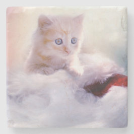 Porta-copo De Pedra Kitten Natal