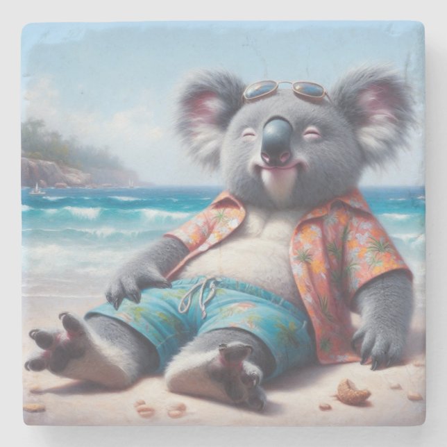 Porta-copo De Pedra Koala Beach (Frente)