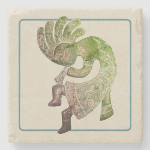 Porta-copo De Pedra Kokopelli, Pastel delineado no sudoeste