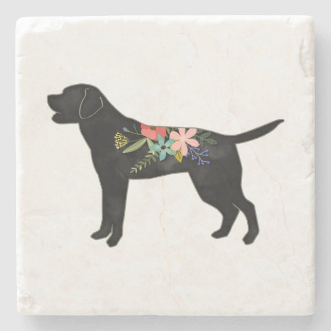 Porta-copo De Pedra Labrador Retriever Dog Breed Bohemian Floral (Frente)