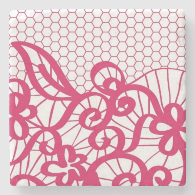 Porta-copo De Pedra Laço vermelho (Frente)