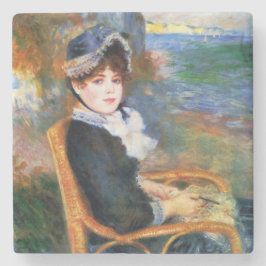 Porta-copo De Pedra Lady by the Seashore (por Pierre-Auguste Renoir)
