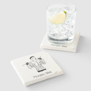 Porta-copo De Pedra Lady Golfer fascinável dos anos 30 com o Golf Club