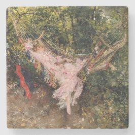 Porta-copo De Pedra Lady Resting in a Hammock (por Giovanni Boldini)