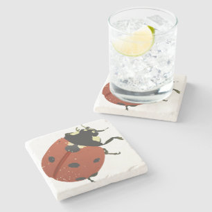 Porta-copo De Pedra LadyBug Office Home Personalizar Destino