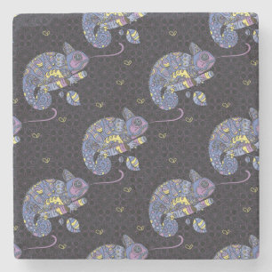 Porta-copo De Pedra Lagarto de Zentangle