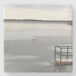 Porta-copo De Pedra Lago congelado