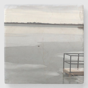 Porta-copo De Pedra Lago congelado