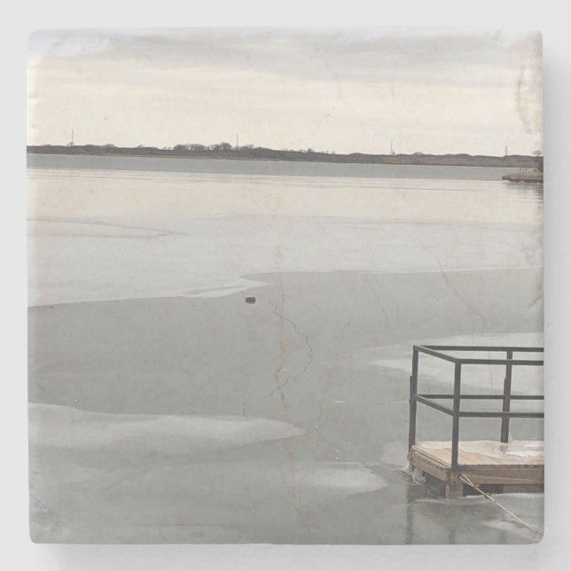 Porta-copo De Pedra Lago congelado (Frente)