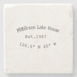 Porta-copo De Pedra Lago House ets. Data ano em que as coordenadas per