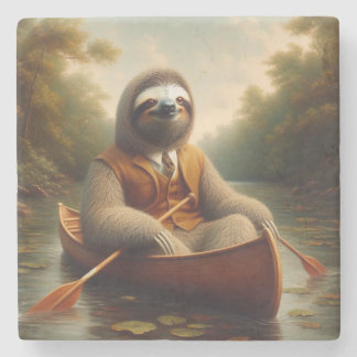 Porta-copo De Pedra Lama Em Uma Canoa