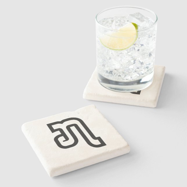 Porta-copo De Pedra Laos / Laos número sete / 7 / ໗ (Jet/Chet) Laos (Lateral)