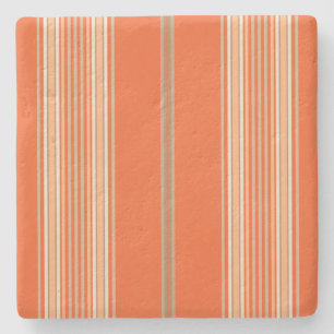 Porta-copo De Pedra Laranja e Ecru, Porta copos de Stripes Square