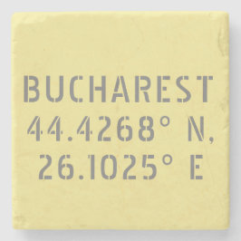 Porta-copo De Pedra Latitude e Longitude de Bucareste