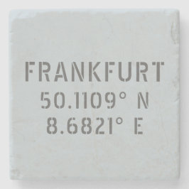 Porta-copo De Pedra Latitude e Longitude de Frankfurt