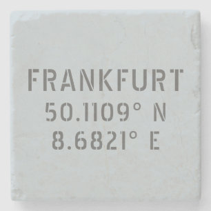 Porta-copo De Pedra Latitude e Longitude de Frankfurt